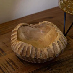 Coupe ronde en teck Geris 19x8 cm