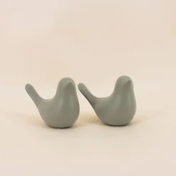 Couple de 2 oiseaux céramique 11x8cm