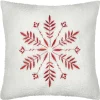 Coussin - Effet bouclette avec motif flocon (45x45 cm - Ecru)