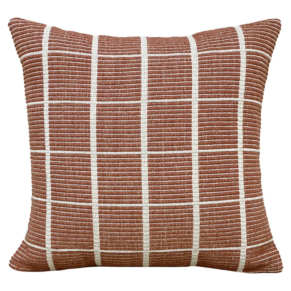 Coussin à motifs Mullido GoodHome L.45 x l.45 cm terracotta
