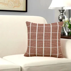 Coussin à motifs Mullido GoodHome L.45 x l.45 cm terracotta