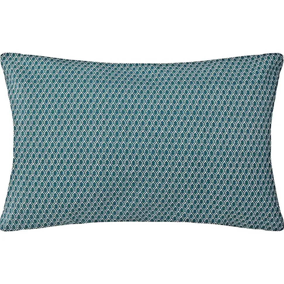 Coussin - motifs otto - coton - bleu canard - 30x50 cm - Atmosphera