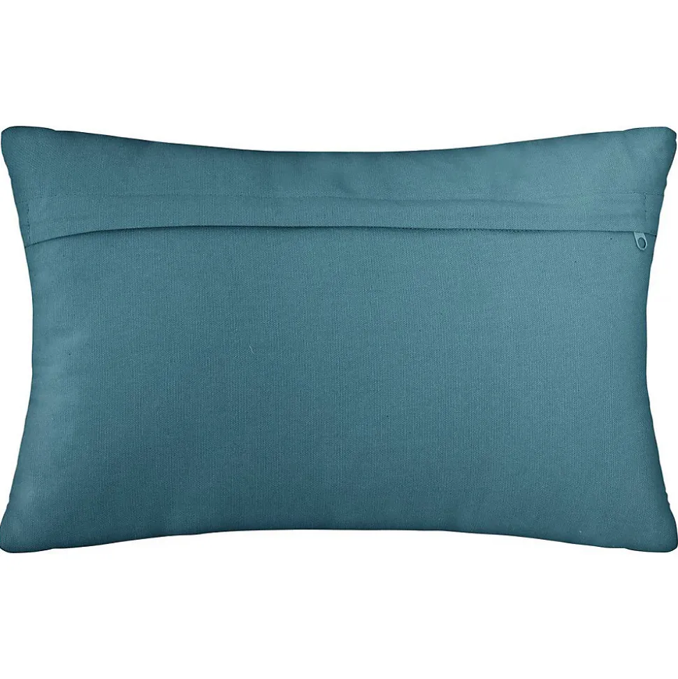 Coussin - motifs otto - coton - bleu canard - 30x50 cm - Atmosphera