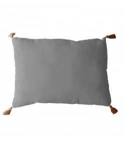 Coussin à pompoms 50 x 70 cm - 50x70cm - Gris