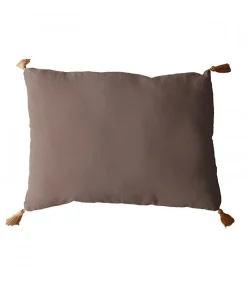 Coussin à pompoms 50 x 70 cm - 50x70cm - Vison