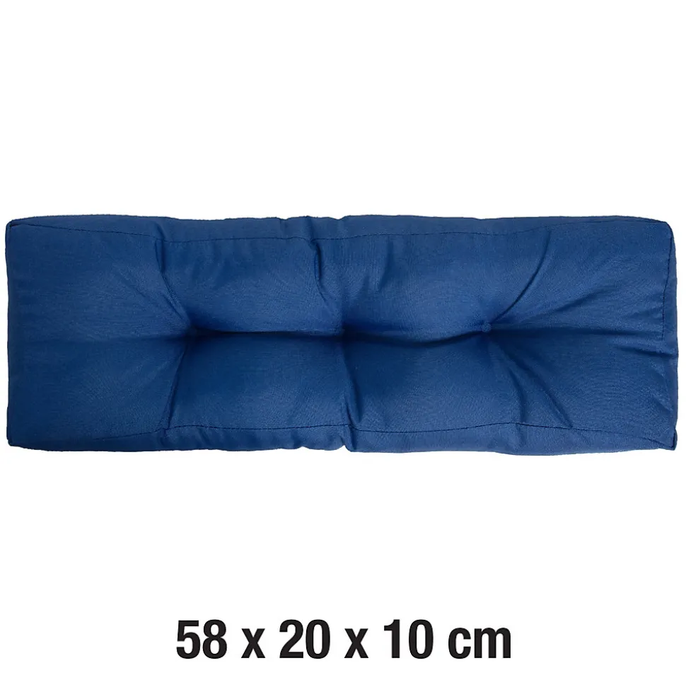 Coussin accoudoir bleu pour banquette palette L.58 x l.20 x ép.10 cm, Mykonos