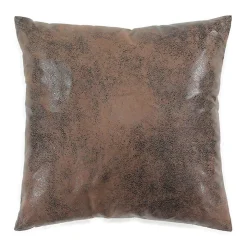Coussin aspect cuir marron 40x40cm HAVANE