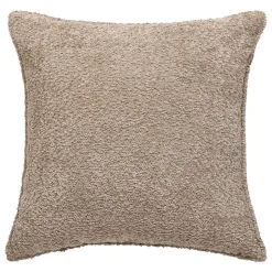 Coussin bouclette Soana beige lin 45x45cm - Atmosphera