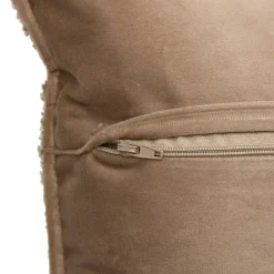 Coussin bouclette Soana beige lin 45x45cm - Atmosphera