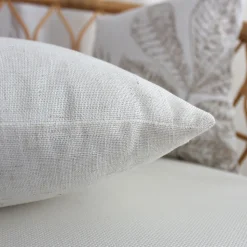 Coussin carré - Effet lin (40x40 cm - Blanc)