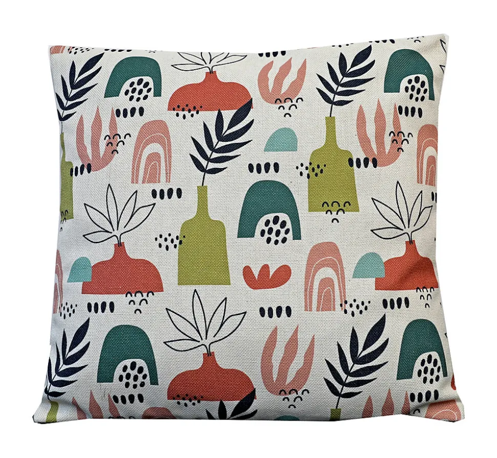Coussin carré à motifs multicouleurs L.45 x l.45cm Deco&co
