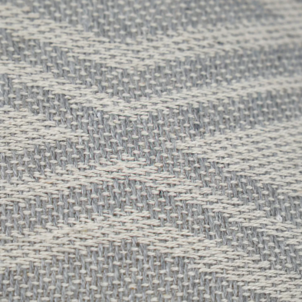 Coussin carré 40 x 40 cm coton brodé grands losanges gris - BEAM