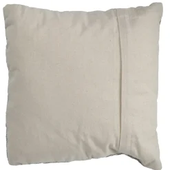 Coussin carré 40 x 40 cm coton brodé grands losanges gris - BEAM