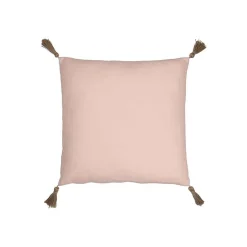 Coussin carré arc-en-ciel en polyester rose 40x40cm