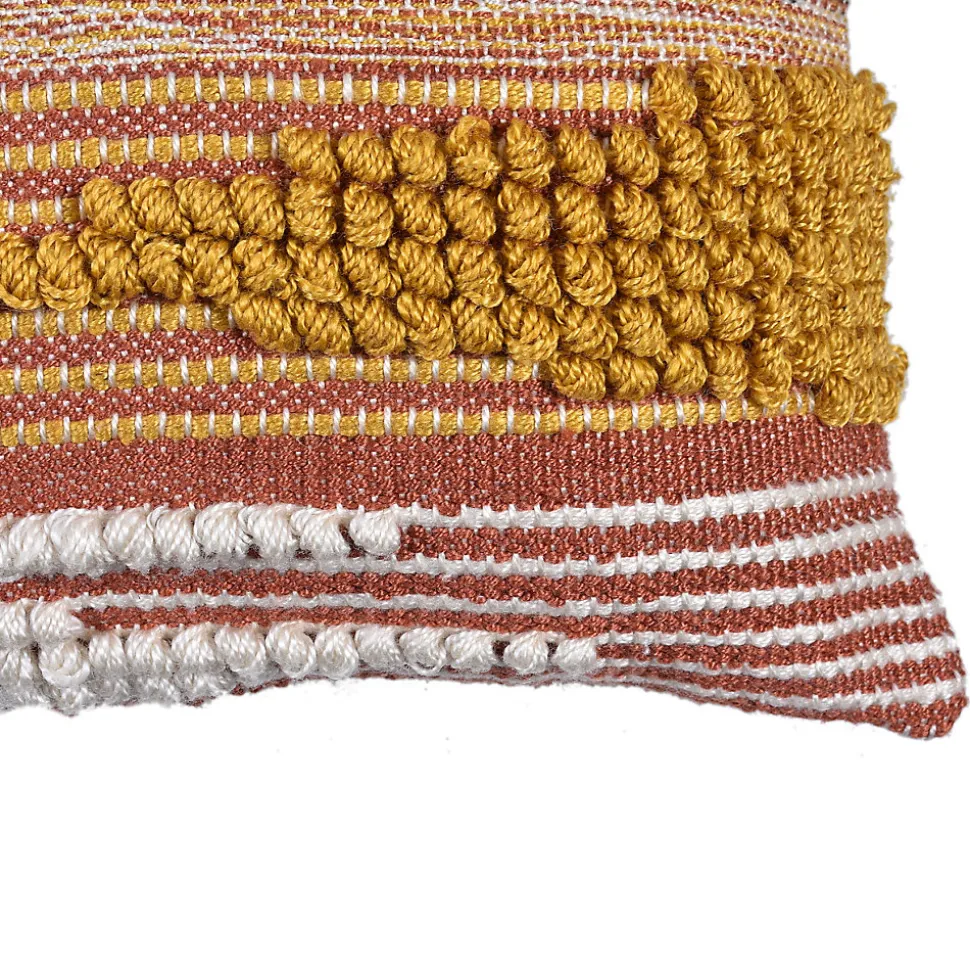 Coussin carré Deko & Co macramé terracotta L.45 x l.45 cm