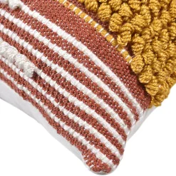 Coussin carré Deko & Co macramé terracotta L.45 x l.45 cm