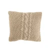 Coussin carré en coton beige 50x50x12 cm