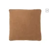 Coussin carré en cuir marron 45x45x7 cm