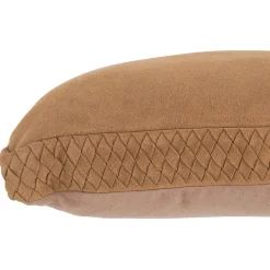 Coussin carré en cuir marron 45x45x7 cm