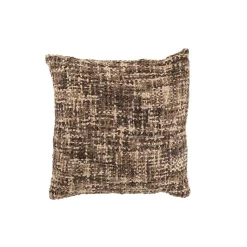 Coussin carré en polyester marron 45x45x12 cm