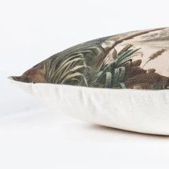 Coussin carré imprimé savane vert et beige L.45 x l.45cm Deco&co