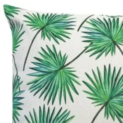 Coussin carré Palma feuillage tropical vert L.45 x l.45cm Deco&co