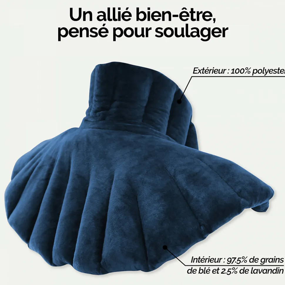 Coussin chauffant, tour de cou pour épaules et nuque - Bleu - Vivezen