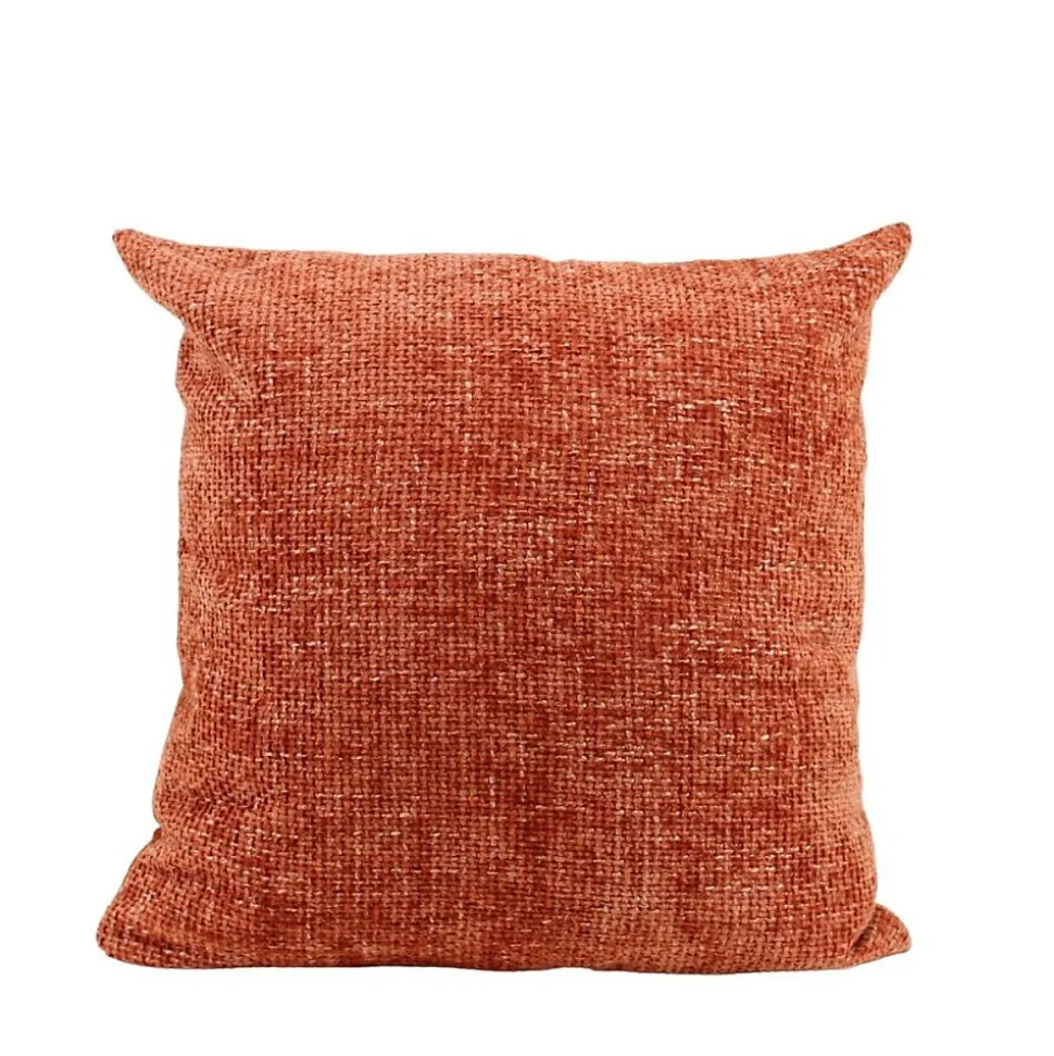 Coussin chiné en velours orange 45x45cm