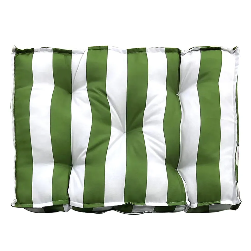Coussin câle reins déperlant rayé vert blanc L.60 x l.10 x ep.40cm Ornami