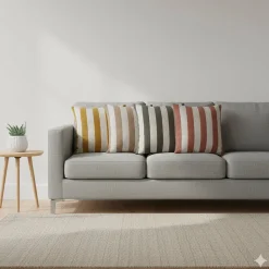 Coussin coton slub rayé BALTO 55X55