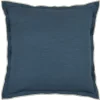 Coussin coton volant plat feston noir (45x45 cm - Bleu)