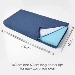 Coussin d'assise déhoussable pour canapé 2 places en coton, bleu marine - HOMESCAPES