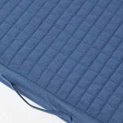 Coussin d'assise déhoussable pour canapé 2 places en coton, bleu marine - HOMESCAPES
