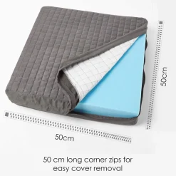 Coussin d'assise déhoussable en suédine, gris - HOMESCAPES