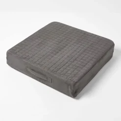 Coussin d'assise déhoussable en suédine, gris - HOMESCAPES