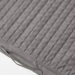 Coussin d'assise déhoussable en suédine, gris - HOMESCAPES