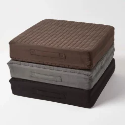 Coussin d'assise déhoussable en suédine, gris - HOMESCAPES