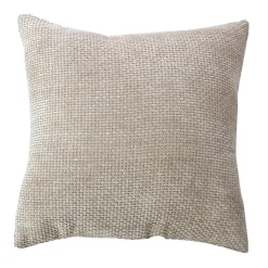 Coussin décoratif en velours chenillé (40x40 cm - Naturel)