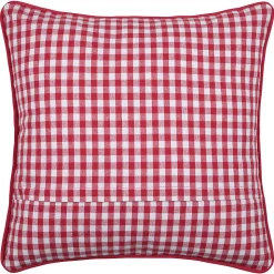 Coussin décoratif motif vichy en polycoton (45x45 cm - Rouge)