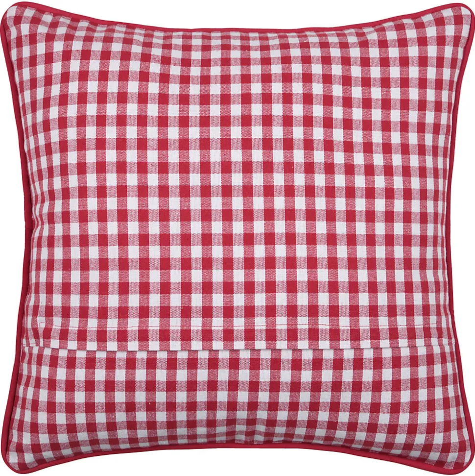 Coussin décoratif motif vichy en polycoton (45x45 cm - Rouge)