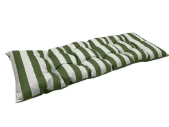 Coussin de banc déperlant rayures vert et blanc L.120 x l.40 x ep.4cm Ornami