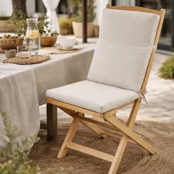 Coussin de chaise extérieur assise et dossier MINORQUE (40x90 cm - Beige)