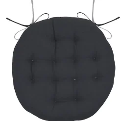 Coussin de chaise ronde réversible anthracite et gris