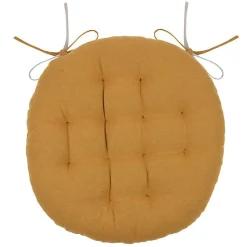 Coussin de chaise ronde réversible Curry et Lin