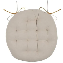 Coussin de chaise ronde réversible Curry et Lin