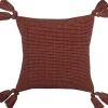 Coussin de coussin tissu texturé pomposs terracotta L.40 x l.40cm Ornami