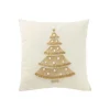 Coussin de Noël carré en coton blanc 45x45x12 cm
