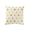 Coussin de Noël carré en coton blanc 45x45x12 cm