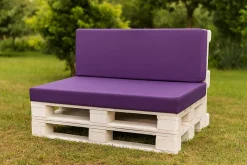 Coussin de palette 120x50x10cm assise, coussin de palette Violet, coussin de mobilier de jardin, coussin de jardin