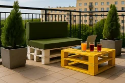 Coussin de palette 120x40x10cm assise, coussin de palette Vert, coussin de mobilier de jardin, coussin de jardin